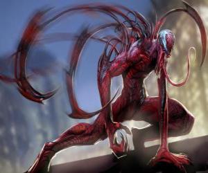 yapboz Carnage veya Kandöken simbiyotik bir Supervillain, Spider-Man ve Venom ve şeytan ve düşman olduğunu